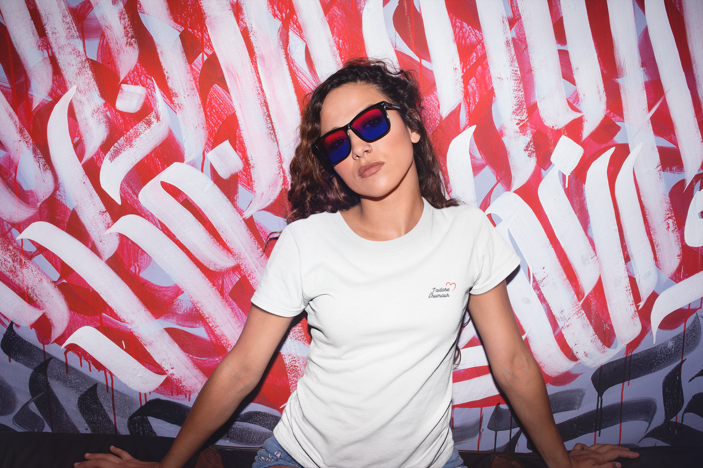 T-shirt femme blanc brodé